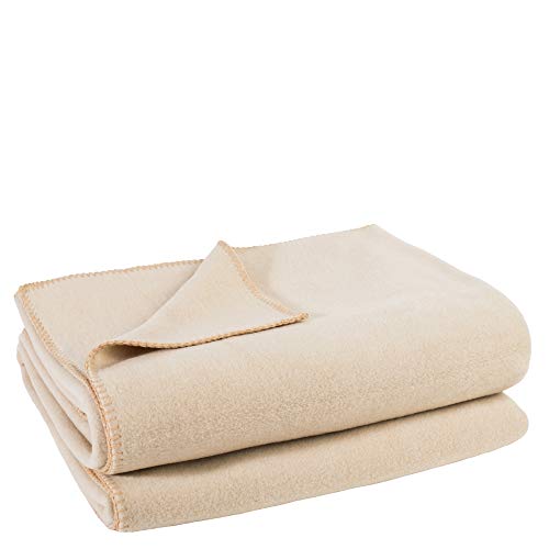 Soft-Fleece-Decke – Polarfleece-Decke mit Häkelstich – flauschige Kuscheldecke – 180x220 cm – 020 cream - von ’zoeppritz since 1828’ von 'zoeppritz since 1828'