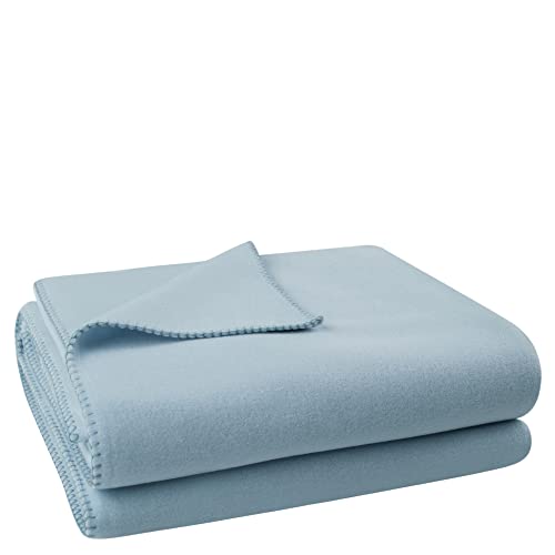 'zoeppritz since 1828' Soft-Fleece-Decke Polarfleece-Decke mit Häkelstich Flauschige Kuscheldecke 110x150 cm 520 Azur 103291-520-110x150 von 'zoeppritz since 1828'