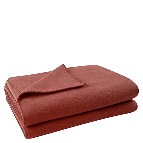 Zoeppritz Decke in der Farbe: Rot, aus 65% Polyester, 35% Viscose hergestellt, Größe: 160x200 cm, 103291-851-160x200 von 'zoeppritz since 1828'