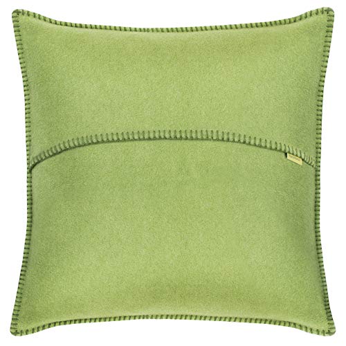 zoeppritz since 1828 Soft-Fleece-Kissenbezug – Polarfleece mit Häkelstich – weiche, hochwertige Sofa-Kissenhülle – 40x40 cm – 650 green Kissen, Zierkissen, Dekokissen, Polyester, Viskose, 40x40cm von zoeppritz since 1828