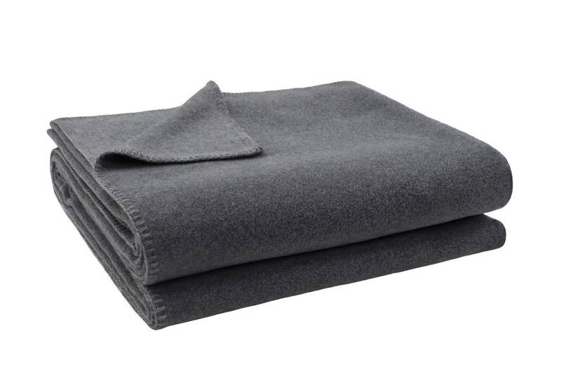 Wohndecke Soft-Fleece Decke 110 x 150 cm medium grau meliert, zoeppritz von zoeppritz