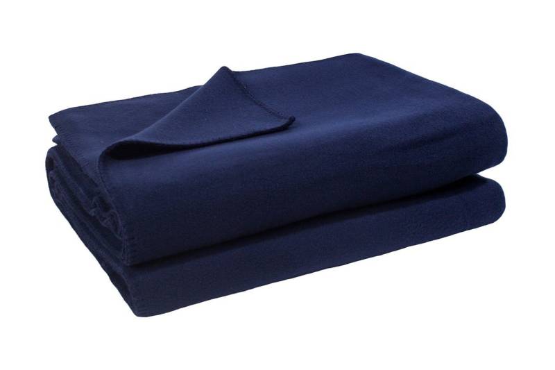 Wohndecke Soft-Fleece Decke 160 x 200 cm marine blau, zoeppritz von zoeppritz