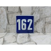 Adressschild Haus, Türnummer 162 Vintage Emaille Hausnummer Schild Türschild Hausschild Räumung Sale von zografa