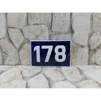 Türschild Nummer 178, Emaille Hausschild, Vintage Hausnummer, Straßenschild, Haustürschild von zografa