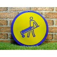 Vintage Emailleschild Aus Porzellan Lpg Cart Industrial Dekor | 32 cm Vintage Emailleschild Aus Porzellan Lpg Cart Industrial Dekor | 32 cm von zografa