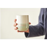 Set Mit Zwei Großen Keramikbechern, 14 Unzen Umarmbare Tassen, Weiße & Grüne Kaffeetassen, Handgefertigte Große Mama Weihnachtsgeschenk von zoharshaham