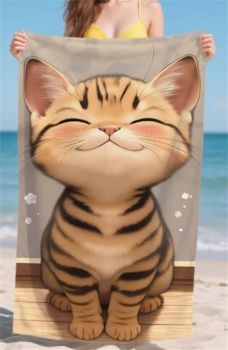 Microfaser Badetuch Karikatur Strandtuch Katze Strandtuch Kinder Strandhandtuch 90x180cm Badetuch Strand Leicht Saugfähig Strandtücher Schnelltrocknendes Handtuch Reisehandtuch Sandfrei Strand bz-614 von zohjlinwq