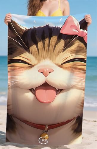 Microfaser Badetuch Niedlich Strandtuch Katze Strandtuch Kinder Strandhandtuch 100x180cm Badetuch Strand Leicht Saugfähig Strandtücher Schnelltrocknendes Handtuch Reisehandtuch Sandfrei Strand bz-626 von zohjlinwq