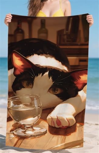 Strandtuch Karikatur Microfaser Badetuch Groß 80x180cm Strandhandtuch Katze Beach Towel Sandfrei Schnelltrocknend Reisehandtuch Leicht Saugfähig Handtücher für Reisen Strand Damen & Herren bz-619 Strandtuch Karikatur Microfaser Badetuch Groß 80x180cm Strandhandtuch Katze Beach Towel Sandfrei Schnelltrocknend Reisehandtuch Leicht Saugfähig Handtücher für Reisen Strand Damen & Herren bz-619 von zohjlinwq