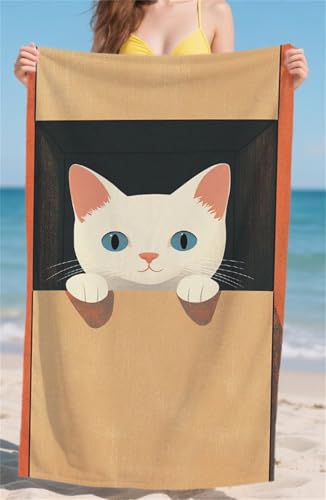 Strandtuch Niedlich Microfaser Badetuch Groß 90x180cm Strandhandtuch Katze Beach Towel Sandfrei Schnelltrocknend Reisehandtuch Leicht Saugfähig Handtücher für Urlaub Reisen Strand Damen & Herren bz625 Strandtuch Niedlich Microfaser Badetuch Groß 90x180cm Strandhandtuch Katze Beach Towel Sandfrei Schnelltrocknend Reisehandtuch Leicht Saugfähig Handtücher für Urlaub Reisen Strand Damen & Herren bz625 von zohjlinwq