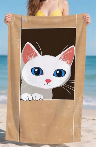 Strandtuch Niedlich Microfaser Badetuch Groß 90x200cm Strandhandtuch Katze Beach Towel Sandfrei Schnelltrocknend Reisehandtuch Leicht Saugfähig Handtücher für Urlaub Reisen Strand Damen & Herren bz623 Strandtuch Niedlich Microfaser Badetuch Groß 90x200cm Strandhandtuch Katze Beach Towel Sandfrei Schnelltrocknend Reisehandtuch Leicht Saugfähig Handtücher für Urlaub Reisen Strand Damen & Herren bz623 von zohjlinwq