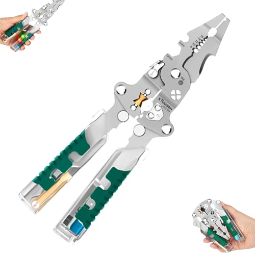 18 in 1 Foldable Wire Stripper with Voltage Tester, Multifunctional Professional Electrical Pliers Tool Kit for Electricians & DIYers (1pcs) von zoocco