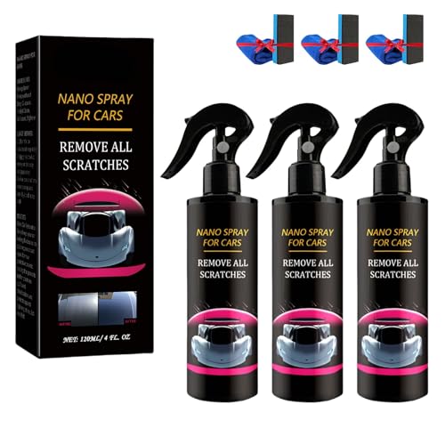 2025 Nano Car Scratch Repair Spray, Fast 3s Repair, Ceramic Nano Coating for Long-Lasting Protection, Easy DIY Polish for Cars, Bikes, Appliances (3PCS) von zoocco