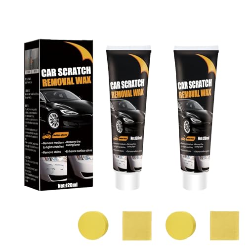 Car Scratch Remover, 2025Car Paint Scratch Repair Wax and Rubbing Compound for Cars with Sponge & Cloth, Easy DIY Scratch Repair for Families & Daily Driving (2PCS) von zoocco