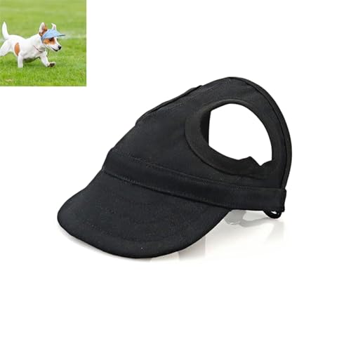 Dog Hats for Small Dogs with Ear Holes, Lightweight Dog Visors for Medium and Large Dogs, Pet Sunhat Outdoor Walks, Beach & Summer Activities (Black,Medium) von zoocco