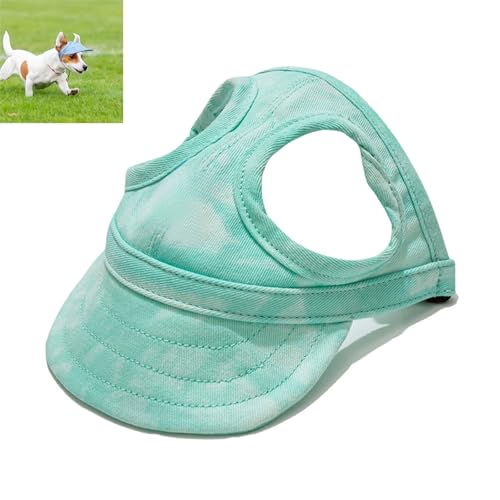 Dog Hats for Small Dogs with Ear Holes, Lightweight Dog Visors for Medium and Large Dogs, Pet Sunhat Outdoor Walks, Beach & Summer Activities (Cloud Green,Large) von zoocco