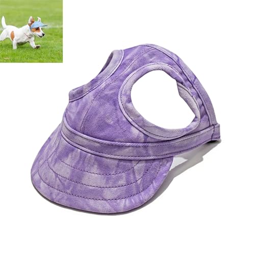 Dog Hats for Small Dogs with Ear Holes, Lightweight Dog Visors for Medium and Large Dogs, Pet Sunhat Outdoor Walks, Beach & Summer Activities (Cloud Purple,X-Large) von zoocco