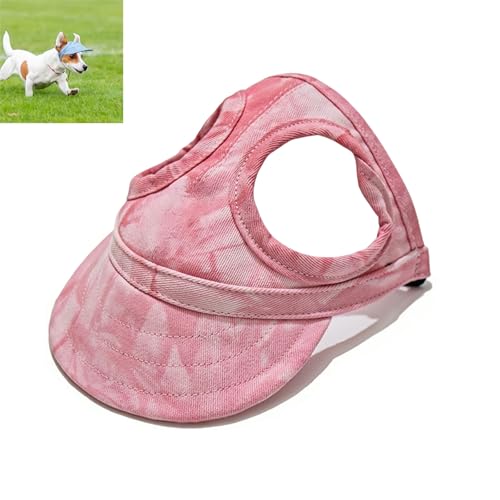 Dog Hats for Small Dogs with Ear Holes, Lightweight Dog Visors for Medium and Large Dogs, Pet Sunhat Outdoor Walks, Beach & Summer Activities (Cloud pink,Medium) von zoocco