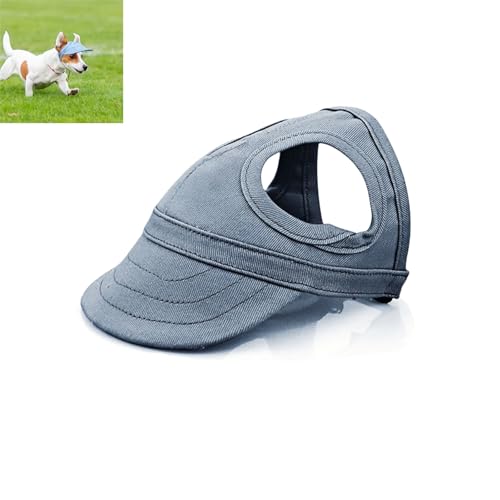 Dog Hats for Small Dogs with Ear Holes, Lightweight Dog Visors for Medium and Large Dogs, Pet Sunhat Outdoor Walks, Beach & Summer Activities (Dark Blue,Medium) von zoocco