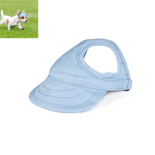 Dog Hats for Small Dogs with Ear Holes, Lightweight Dog Visors for Medium and Large Dogs, Pet Sunhat Outdoor Walks, Beach & Summer Activities (Light Blue,X-Large) von zoocco