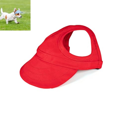 Dog Hats for Small Dogs with Ear Holes, Lightweight Dog Visors for Medium and Large Dogs, Pet Sunhat Outdoor Walks, Beach & Summer Activities (Red,X-Large) von zoocco
