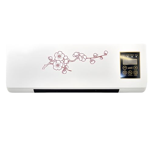Fan and Heater Combo with No Installation, Compact AC and Heater Combo Unit for Indoor Bedroom, Office, Apartment Use (Red pattern) von zoocco