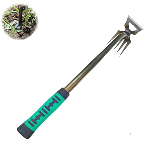 Garden Weed Pulling Tool, Uprooting Weeding Tool, Hand Weeder with Ergonomic Grip – Portable Weed Rake Tools for Yard, Garden, Flower Beds (5 Teeth) von zoocco