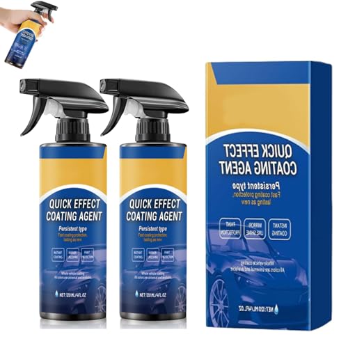 Kiwient Car Coating Spray for Shine & Protection, Quick Effect Coating Agent, Versatile Waterless & Wash Oil Film Emulsion Glass Cleaner for Auto Enthusiasts (2pcs) von zoocco