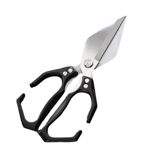 Küchenschere, Multifunctional Heavy-Duty Kitchen Shears, Sharp Stainless Steel Poultry Shears & Meat Scissors, Heavy Duty Kitchen Scissors for Food, Chicken Bone, Seafood & BBQ (1PCS Black) von zoocco