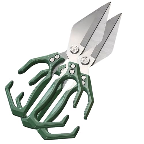Küchenschere, Multifunctional Heavy-Duty Kitchen Shears, Sharp Stainless Steel Poultry Shears & Meat Scissors, Heavy Duty Kitchen Scissors for Food, Chicken Bone, Seafood & BBQ (2PCS Green) von zoocco