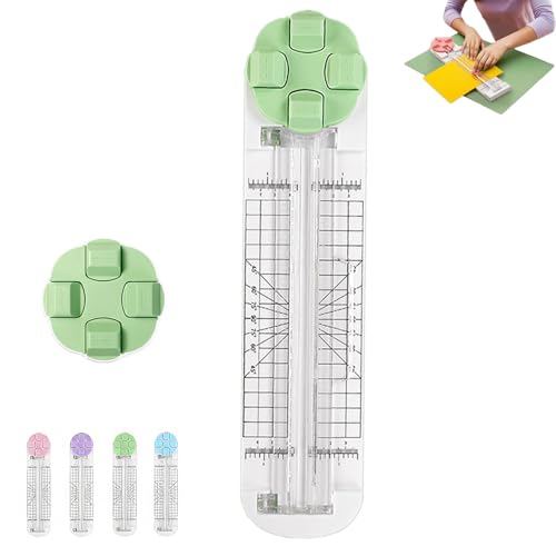 Precise 4 in 1 Paper Cutter, 4 Style Multi-Function Trimmer, Paper Perforator Tool for Cutting Papers with Wave, Dotted & Creasing (Green) von zoocco