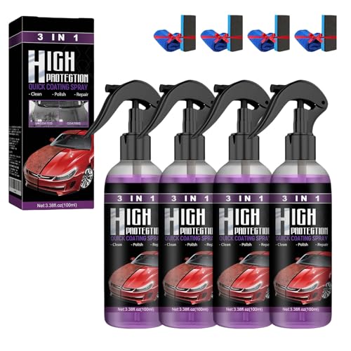 Turbo Shine Nexa 3 in 1 High Protection Spray, Nexa Turbo Shine Nano Repair & Protective Coating, Fast Turbos Spray Paint for Cars, Metald and Tools (4PCS) von zoocco