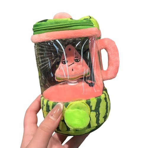 Watermelon Blender Plush Keychain – Fun & Functional Juicer Blender with Zipper Storage (1PCS) von zoocco