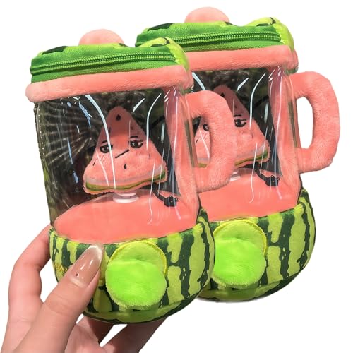 Watermelon Blender Plush Keychain – Fun & Functional Juicer Blender with Zipper Storage (2PCS) von zoocco