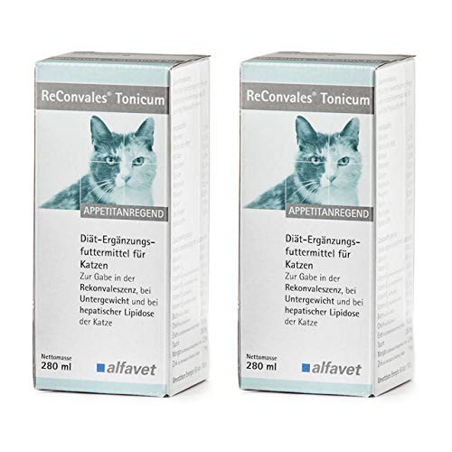 alfavet ReConvales Tonicum Katze, Doppelpack, appetitanregendes Diät-Ergänzungsfuttermittel zur Rekonvaleszenz und bei Untergewicht, 2 x 280ml von Alfavet