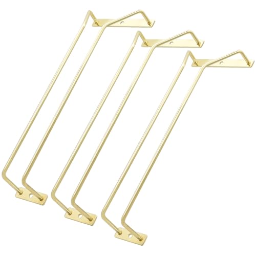 zoohot 30,5 cm goldenes Weinglasregal, Unterschrank, Weinglashalter, Edelstahl, Stielglashalter zum Aufhängen, für Schrank, Küche, Bar, 3er-Set von zoohot