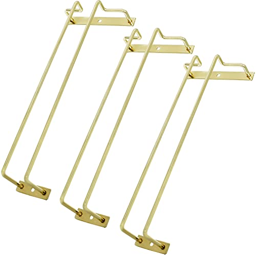 ZOOHOT 27 cm goldenes Weinglasregal – Unterschrank-Weinglashalter für Bar, Küche (1 Reihe, 3 Stück) von zoohot