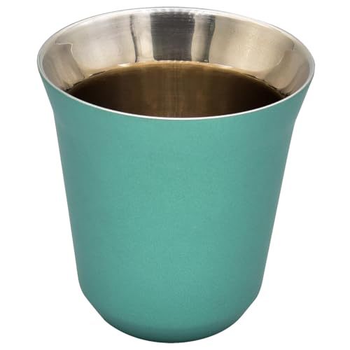 zoohot Espressotasse aus Edelstahl, doppelwandig, 160 ml, Grün von zoohot
