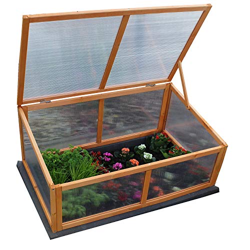 zooprinz Frühbeet HERBA – Pflanzbeet für Terrasse / Garten und Balkon – Gewächshaus – Anzuchtbeet mit Abdeckung aus Holz & Polycarbonat – idealer Schutz für Kräuter und Co. von zooprinz