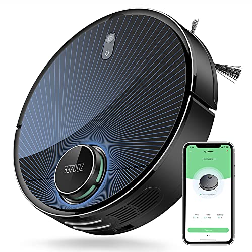 ZOOZEE Z70 Saugroboter mit Wischfunktion 3500Pa LiDAR Laser Navigations Roboterstaubsauger Work with 5GHz Wi-Fi Alexa Überwachung Mehrstufige Kartierung 240min Laufzeit für Tierhaare, Böden, Schwarz von zoozee