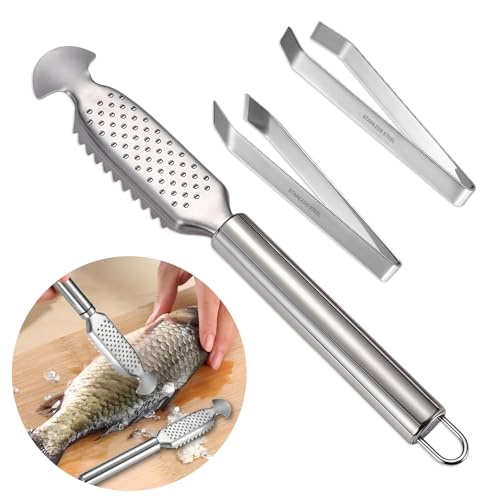 3 Stück Fischentschupper Entferner,Edelstahl Fischentschupper,Profi Fisch Entschupper,Fischschuppen Entferner mit 2 Grätenzange,3 In 1 Fish Knife,Fischentschupper Set,für Küche, Meeresfrüchte Märkte 3 Stück Fischentschupper Entferner,Edelstahl Fischentschupper,Profi Fisch Entschupper,Fischschuppen Entferner mit 2 Grätenzange,3 In 1 Fish Knife,Fischentschupper Set,für Küche, Meeresfrüchte Märkte von zorvixal