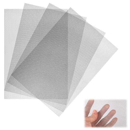 4 Stück Drahtgitter Feinmaschig 20 Mesh, Edelstahl Drahtgitter, 21 × 30cm Drahtgeflecht Maschendraht Feinmaschig, Leicht zu Schneiden, 304 Edelstahl Gitter für Insektenschutz, Mäuse von zorvixal