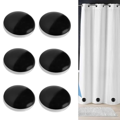 3 Paar Duschvorhang Gewichte, 30g Gardinenbeschwerer Schwarz, Niemals Rost Duschvorhang Magnete, Runde Magnetische Duschvorhang für Fenstervorhang, Duschvorhang, Tischdecke hör Aufhören zu Blasen von zorvixal