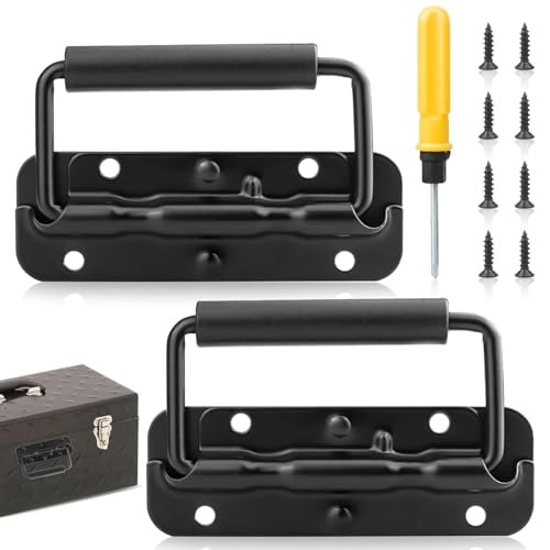 zorvixal 2 Stück Gefedert Kistengriff, 120 mm Klappgriff Schwarz, Kistengriff, Hardware Boxen Griff, Tragegriff, für Autsprecherboxen Toolbox für Werkzeug Boxen mit Schraubendreher zorvixal 2 Stück Gefedert Kistengriff, 120 mm Klappgriff Schwarz, Kistengriff, Hardware Boxen Griff, Tragegriff, für Autsprecherboxen Toolbox für Werkzeug Boxen mit Schraubendreher von zorvixal