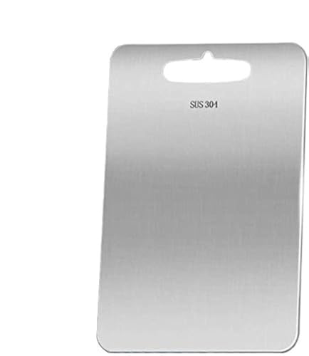 zosenda Doppelseitiges Schneidebrett aus Edelstahl, 24 x 15 cm, silberfarben von zosenda