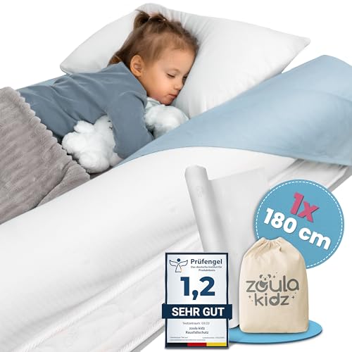 zoula kidz® aufblasbarer Rausfallschutz Bett Reise mit OEKO-TEX® Stoffüberzug [180cm, 1er Set] - Rausfallschutz Boxspringbett - Bettgitter Rausfallschutz - Rausfallschutz Bett 200cm - Bettschutzgitter von zoula kidz