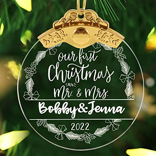 Benutzerdefinierte Namen 2022 Unser Erstes Weihnachten Als Herr Und Frau Glas Weihnachtsschmuck, Baumschmuck, Hochzeitsgeschenke Für Paare, Weihnachtsbaum Hängeschmuck Zubehör Benutzerdefinierte Namen 2022 Unser Erstes Weihnachten Als Herr Und Frau Glas Weihnachtsschmuck, Baumschmuck, Hochzeitsgeschenke Für Paare, Weihnachtsbaum Hängeschmuck Zubehör von zouwii