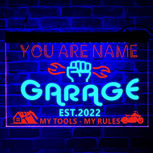 Garage Leuchtreklame Custom, Personalisierte Garage Zeichen Für Männer, Garage Led-schild, Garage Leuchtschild, Garage Zeichen Für Männer, Garage Wanddekoration von zouwii