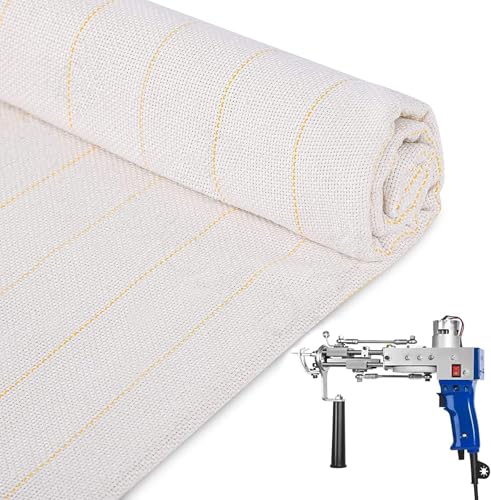 ZOWWFAST Tufting Cloth,Tufting Tuch mit Markierten Gelben Linien für Tufting,Professionelle Monk Cloth,Tufting Stoff für Tufting Guns für Handgefertigte Teppiche | Tapisserien 1.5M*2M von zowwfast