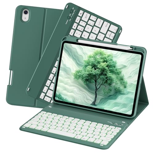 zoyu Tastatur Hülle für iPad 11./10. Generation 2025/2022 X12 beiguang DD (Dunkelgrün) von zoyu